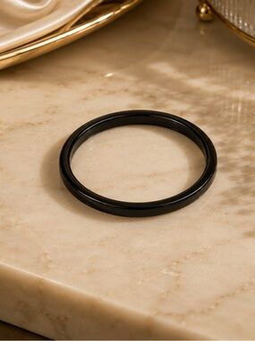 Skinny Black Bangle Bracelet